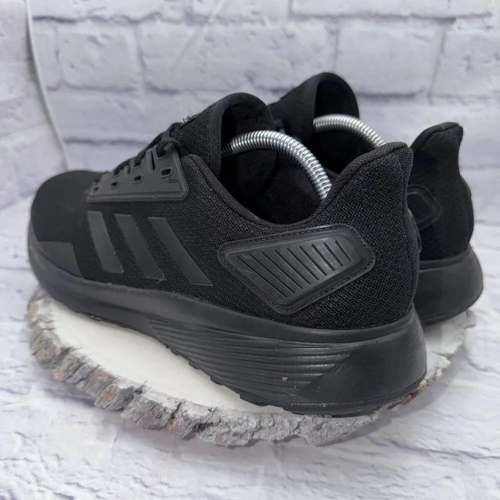 Adidas Duramo 9 Mens Size 12.5 Triple Black Walking Running Shoes Sneakers - Picture 9 of 14
